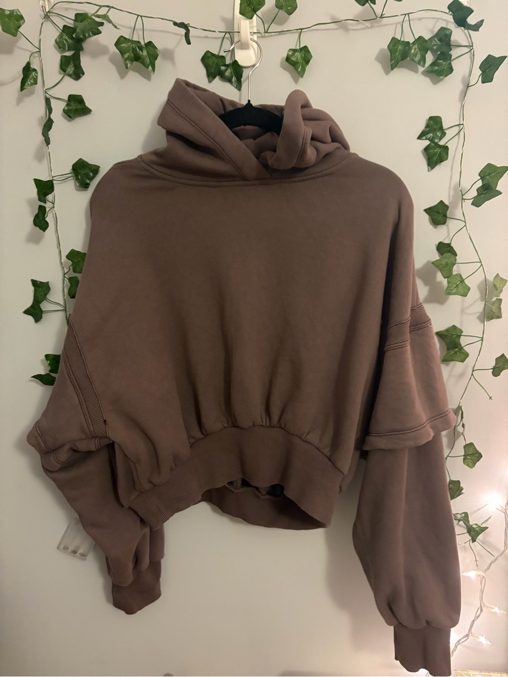 FP Movement Mauve Cropped Boho Hoodie Size S - Picture 2 of 4